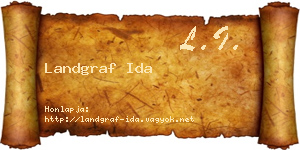 Landgraf Ida névjegykártya